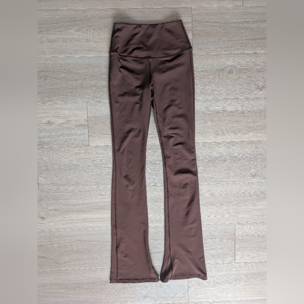 High-Waist Brown Flare Yoga Pants